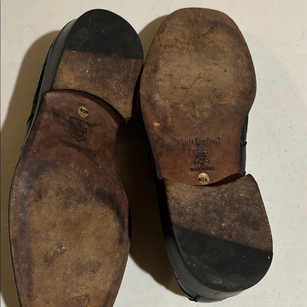 Vintage Alberto Guardian Black Textured Men's Loafers - Picture 5 of 10